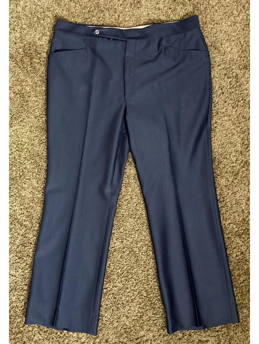 1970's Blue Three-Piece Men's Suit from Claude's XL Men's 46R 41W 30L